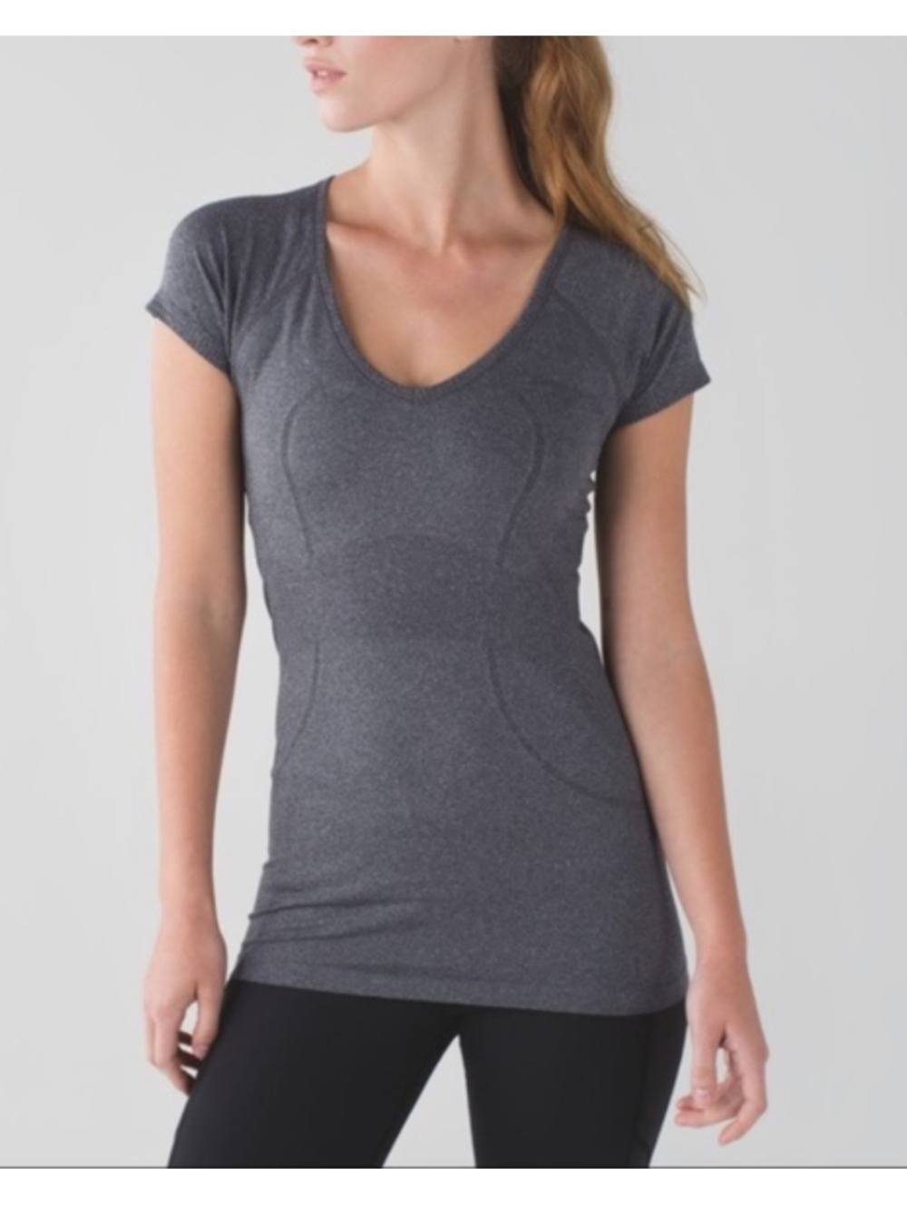 Lululemon Swiftly Tech V-Neck Short Sleeve Top - Charcoal Gray